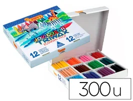 Jovi Lápices de Cera Triwax Caja de 300 Unidades 12 Colores Surtidos Escolares Triangulares