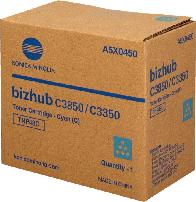 Konica Minolta TNP48C Tóner Cian Compatible - A5X0450, Rendimiento Hasta 10,000 Páginas Konica Minolta TNP48C Tóner Cian Compatible - A5X0450, Rendimiento Hasta 10,000 Páginas