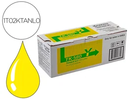 Kyocera TK-580Y - Toner Original Amarillo para Impresoras FS-C5150DN / P6021CDN