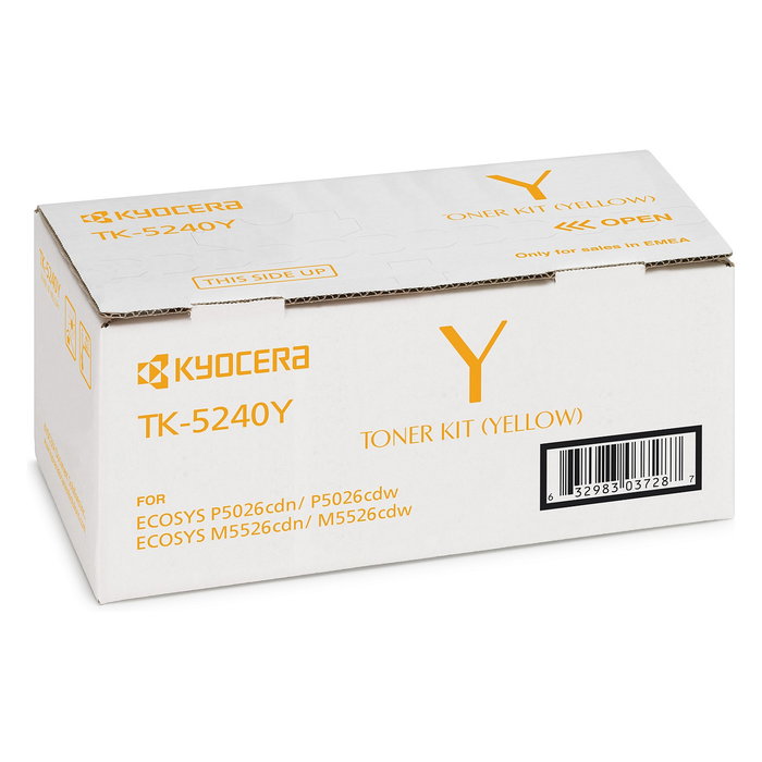 Kyocera TK-5240Y Tóner Amarillo Original - Cartucho 1T02R7ANL0 - Hasta 3000 Páginas - Compatible con ECOSYS M5526cdw, P5026cdn