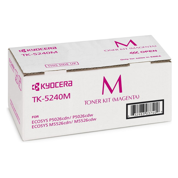 Kyocera TK-5240M Tóner Magenta Original, Compatible con ECOSYS M5526cdw/M5526cdn/P5026cdn, Rendimiento 3000 Páginas