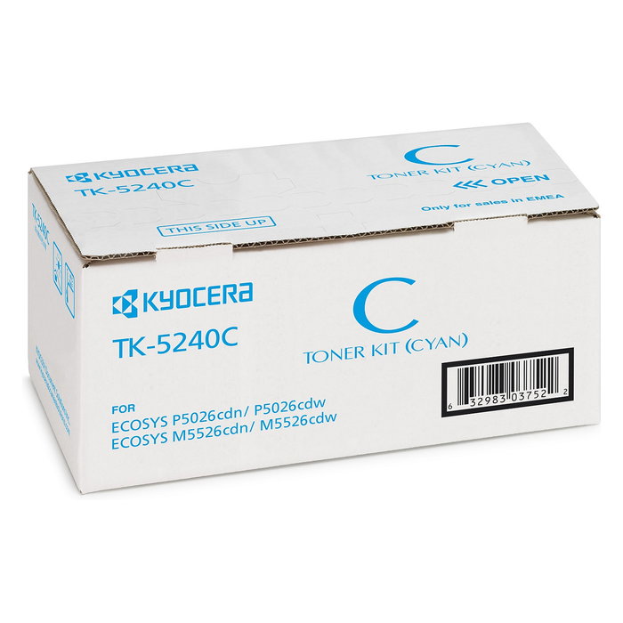 Kyocera TK-5240C Tóner Cyan Original para ECOSYS M5526cdw/cdn, 3000 páginas ISO/IEC 19798