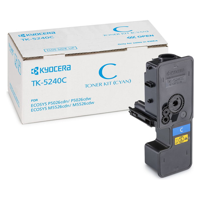 Kyocera TK-5240C Tóner Cyan Original para ECOSYS M5526cdw/cdn, 3000 páginas ISO/IEC 19798