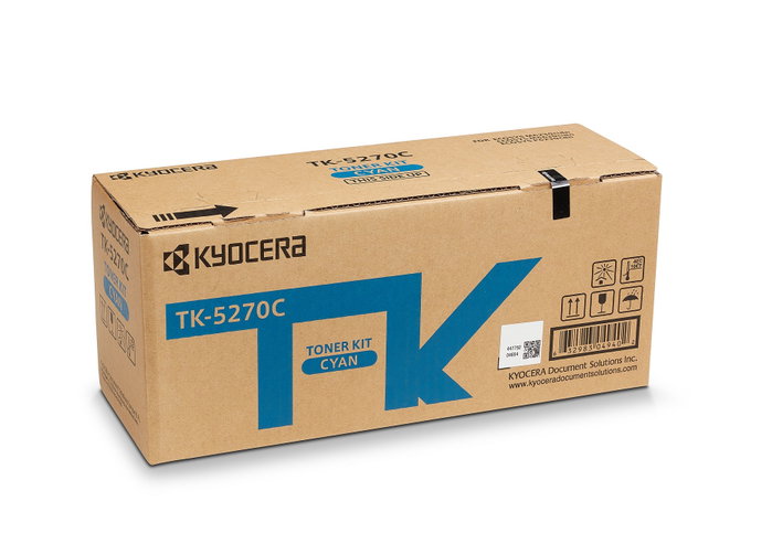 Kyocera TK-5270C Cian, Tóner Original de 6.000 páginas para ECOSYS M6230cidn/M6630cidn/P6230cdn