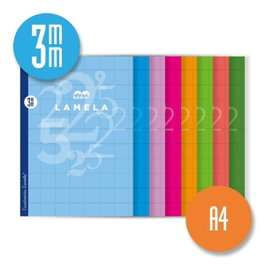 Lamela Libreta Grapada A4 50H 90gr Cuadrovía 3mm con Margen Surtidos (Set de 10)