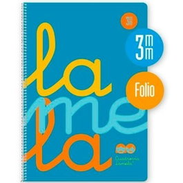 Lamela Set de 5 Cuadernos Espiral Folio 80H 90gr Cuadrovía 3mm Azul Fluorescente