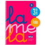 Lamela Cuaderno Espiral Folio 80H Cuadriculado 3mm Rosa Fluorescente Paquete 5U