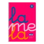Lamela Cuaderno Espiral Folio 80H Cuadriculado 3mm Rosa Fluorescente Paquete 5U