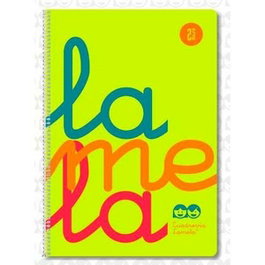 Lamela Set de 5 Cuadernos Espiral Folio 80H 90gr Cuadrovía 5mm con Margen Amarillo Fluorescente