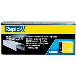 Rapid Grapas Finas Nº13 13-8 Caja 5000 Ud Galvanizadas para Grapadoras MS610, R13, R83, R30, R33