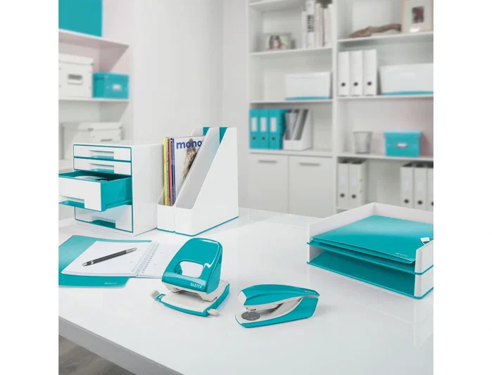 LEITZ WOW DUAL Portarrollos de sobremesa Turquesa/blanco
