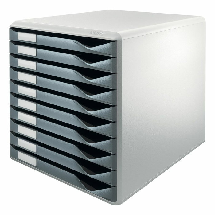 Leitz Fichero de sobremesa de 10 cajones gris oscuro/gris 285x290x355 mm Leitz Fichero de sobremesa de 10 cajones gris oscuro/gris 285x290x355 mm