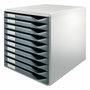 Leitz Fichero de sobremesa de 10 cajones gris oscuro/gris 285x290x355 mm