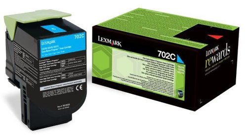 Lexmark 702C Cartucho de Tóner Cian 70C20C0