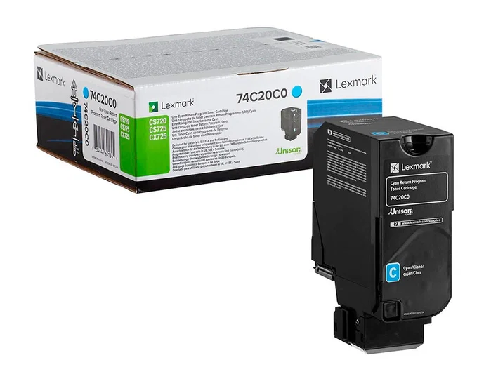 Lexmark 74C20C0 Cartucho de Tóner Cian