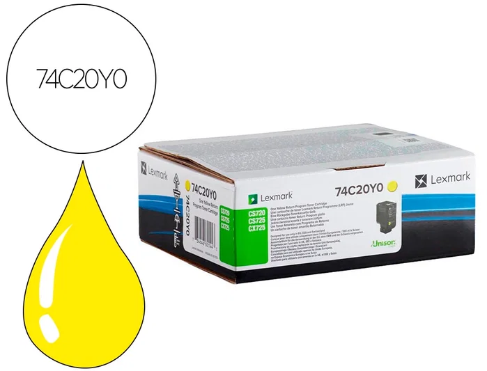 Lexmark 74C20Y0 Cartucho de Tóner Amarillo