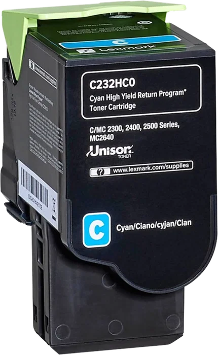 Lexmark Tóner Cian C232HC0 Compatible con C/MC2325/2425/2535 Lexmark Tóner Cian C232HC0 Compatible con C/MC2325/2425/2535