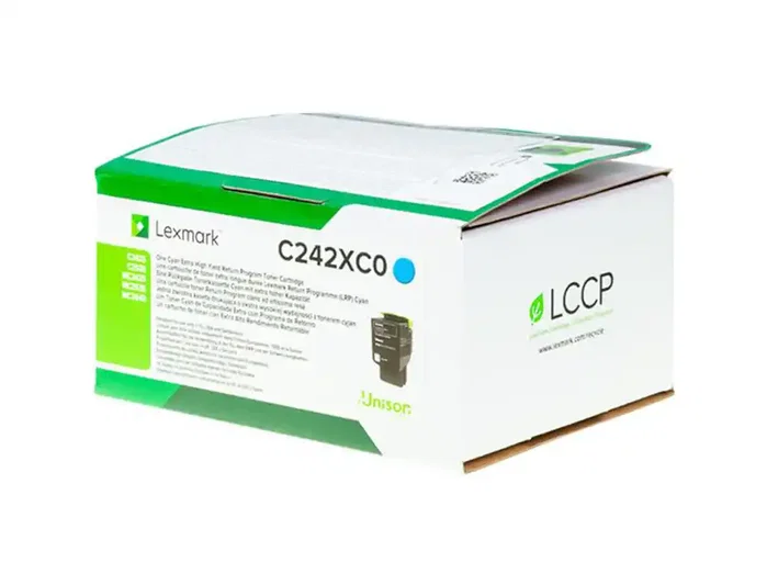 Lexmark C242XC0 Cartucho de Tóner Cian Extra Alto Rendimiento