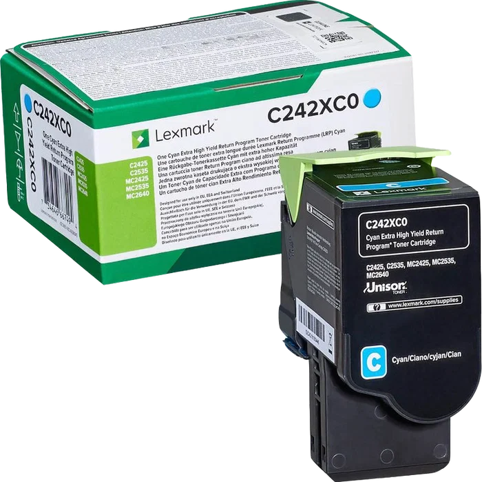 Lexmark C242XC0 Tóner Cian Original 3.500 Páginas C/MC2425/2535 Lexmark C242XC0 Tóner Cian Original 3.500 Páginas C/MC2425/2535