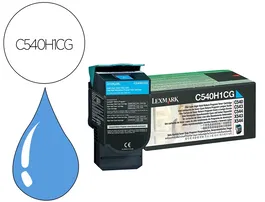 Lexmark Toner Laser C540H1CG Cian Original para C540/C543/C544/X543/X544 Rendimiento 2000 Páginas