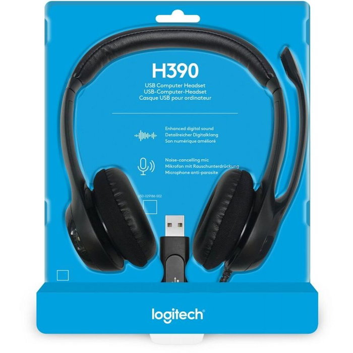 Logitech H390 Auriculares USB Negros