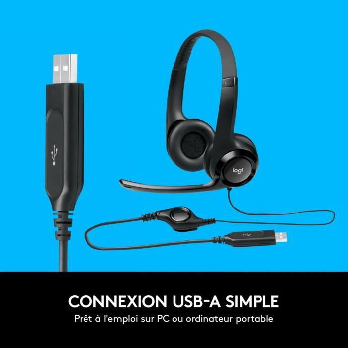 Logitech H390 Auriculares USB Negros