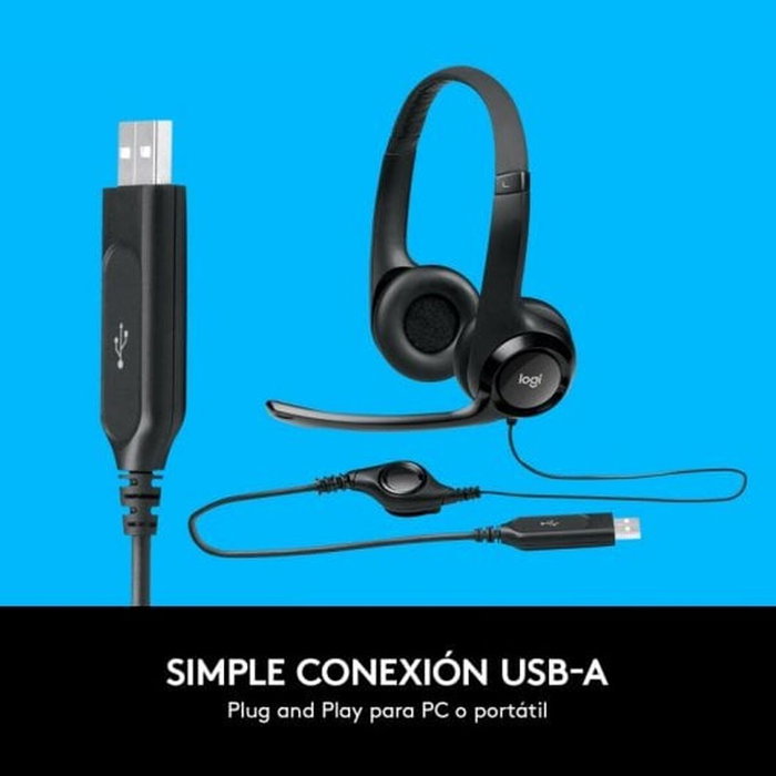 Logitech H390 Auriculares USB Negros