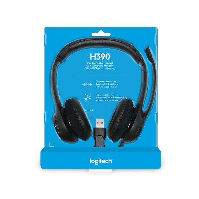 Logitech H390 Auriculares USB Negros