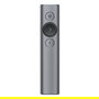 Logitech Spotlight R400 / 910-004861 - Presentador inalámbrico Bluetooth USB con puntero láser, alcance 30 m, batería recargable, color Gris