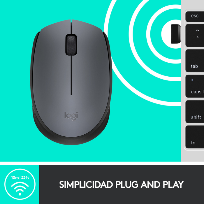 Logitech M170 Ratón Inalámbrico Gris Logitech M170 Ratón Inalámbrico Gris