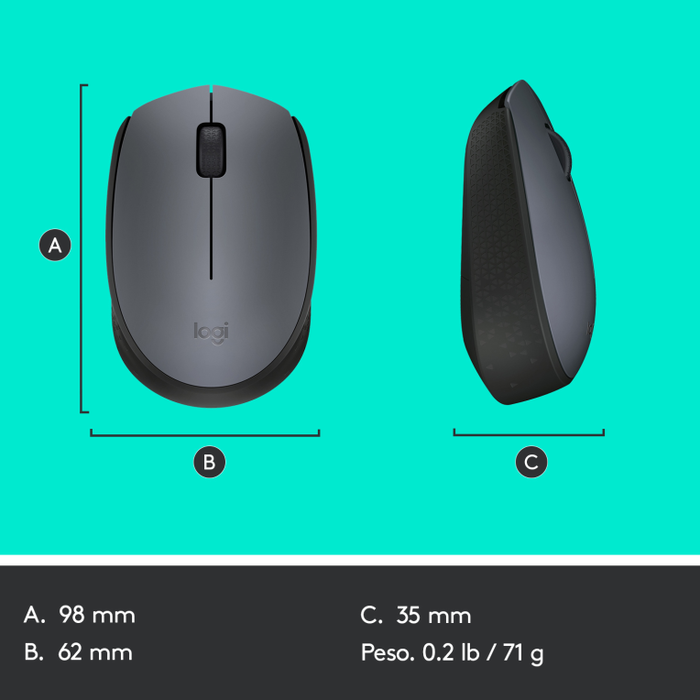 Logitech M170 Ratón Inalámbrico Gris Logitech M170 Ratón Inalámbrico Gris