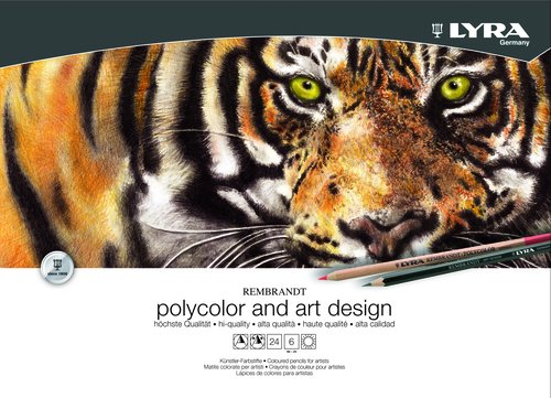 Lyra Set de dibujo Rembrandt Polycolor con 6 lápices de grafito y estuche de madera de 30 piezas Lyra Set de dibujo Rembrandt Polycolor con 6 lápices de grafito y estuche de madera de 30 piezas
