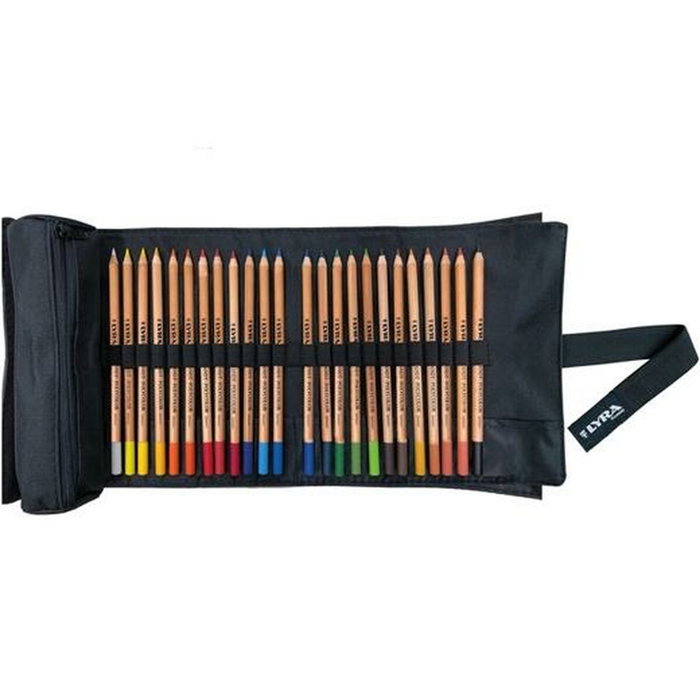 Lyra Rembrandt Polycolor Set de 24 Lápices de Colores Surtidos en Estuche de Tela Enrollable