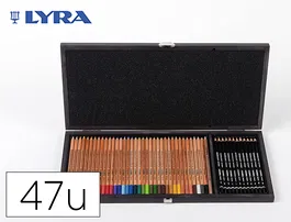 Lyra Set Dibujo Estuche de Madera con 47 Piezas Surtidas Especiales