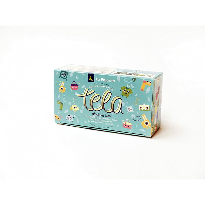 La Pajarita Kit de Pintura para Tela 6 Colores Surtidos con Pincel