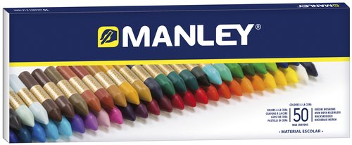 Manley Estuche de 50 Ceras Blandas de Colores Surtidos