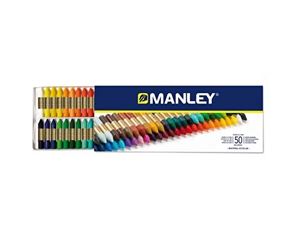 Manley Estuche de 50 Ceras Blandas Colores Surtidos 60mm