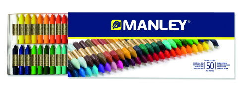 Manley Estuche de 50 Ceras Blandas de Colores Surtidos