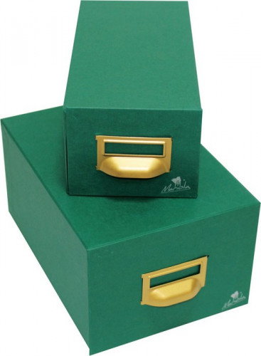 Mariola Fichero de Cartón Forrado Geltex Verde para 500 Fichas (65x95mm)