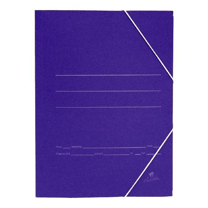 Mariola Carpeta de Cartón Básica Azul Mate con Gomas y Bolsa, 20 Unidades