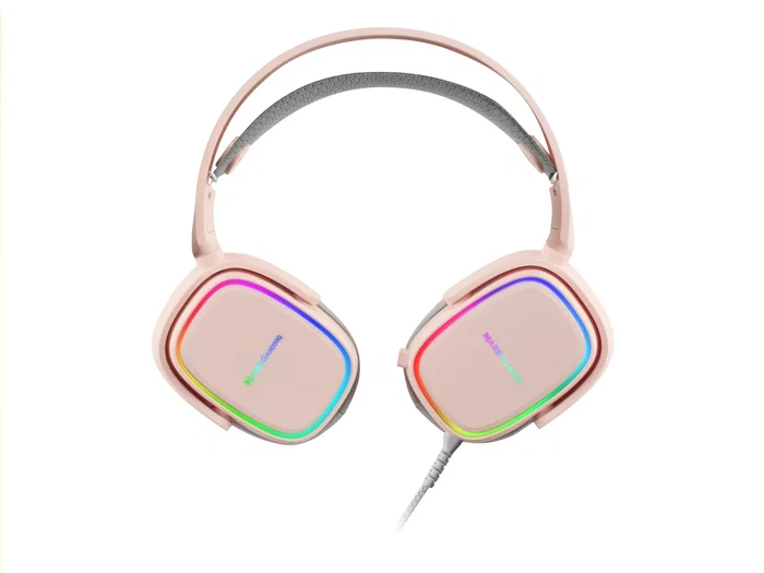 Mars Gaming MHAX Auriculares Gaming Alámbricos Over-Ear RGB Rosa con Micrófono Extraíble - Compatibles con PC, PS4, PS5, Xbox, Nintendo Switch, Smartphone