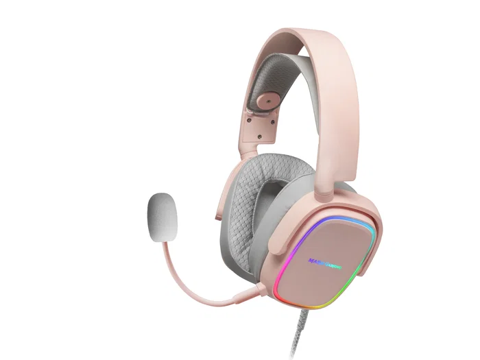 Mars Gaming MHAX Auriculares Gaming Alámbricos Over-Ear RGB Rosa con Micrófono Extraíble - Compatibles con PC, PS4, PS5, Xbox, Nintendo Switch, Smartphone