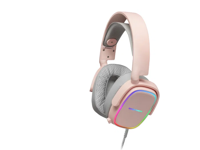 Mars Gaming MHAX Auriculares Gaming Alámbricos Over-Ear RGB Rosa con Micrófono Extraíble - Compatibles con PC, PS4, PS5, Xbox, Nintendo Switch, Smartphone