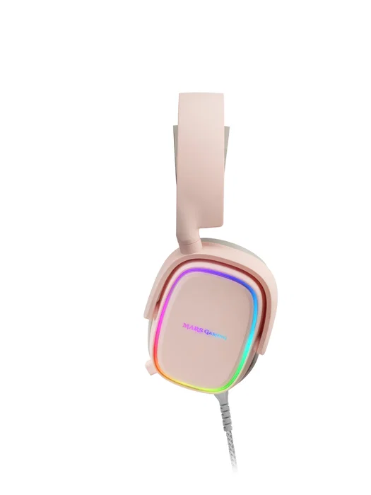 Mars Gaming MHAX Auriculares Gaming Alámbricos Over-Ear RGB Rosa con Micrófono Extraíble - Compatibles con PC, PS4, PS5, Xbox, Nintendo Switch, Smartphone