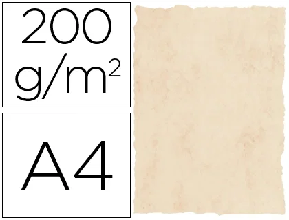 Michel Pergamino Troquelado Beige A4 200gr Pack de 25