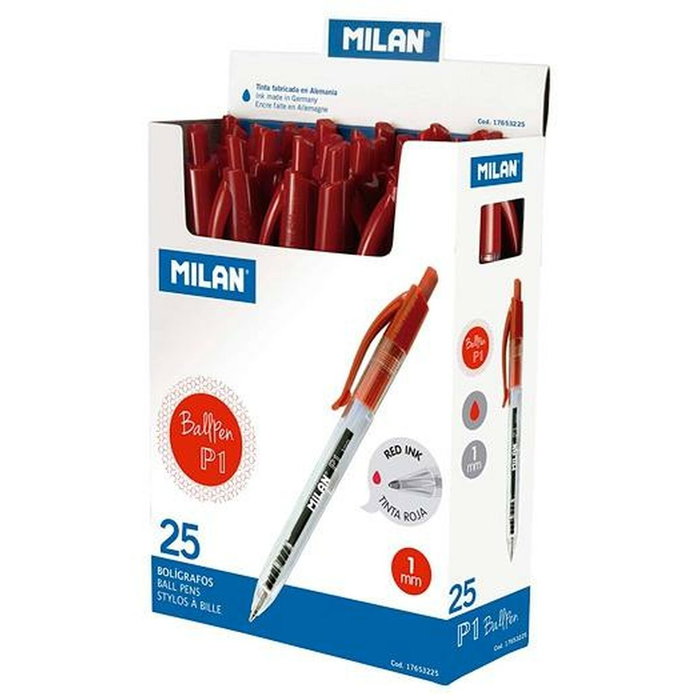 Milan Bolígrafo P1 Cuerpo Transparente Rojo Milan Bolígrafo P1 Cuerpo Transparente Rojo