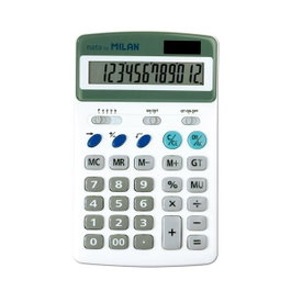 Milan Calculadora de Sobremesa 12 Dígitos Blanco Dual Blister