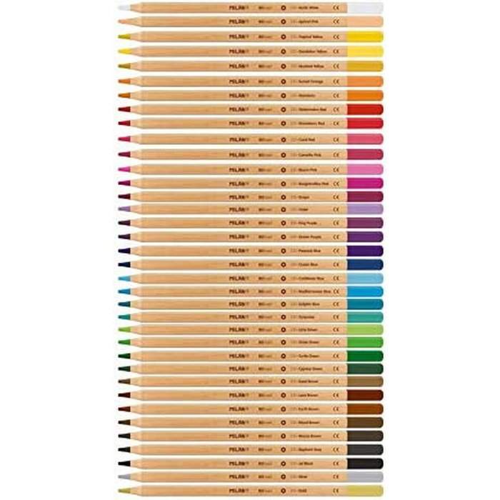 MILAN Lápices de Colores Hexagonal Mina Gruesa 3,5 mm Caja Metálica de 36