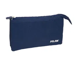 Milan Bolso Escolar Portatodo 1918 Collection 3 Cremalleras 5 Compartimentos Azul Marino 22x12x4 cm