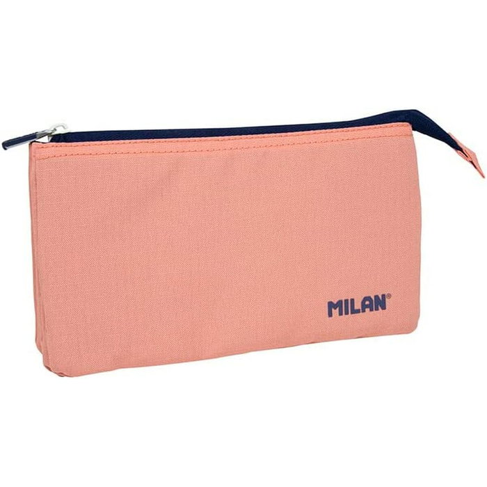 Milan Estuche portatodo 1918 Collection rosa con 3 cremalleras y 5 compartimentos